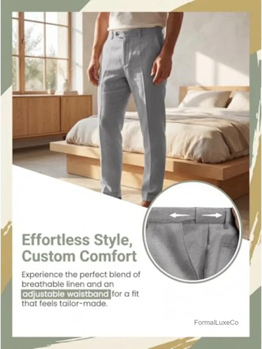 Mens Linen Suit 2 Piece Slim Fit Wedding Groom Prom Tuxedo Set Jacket Pants